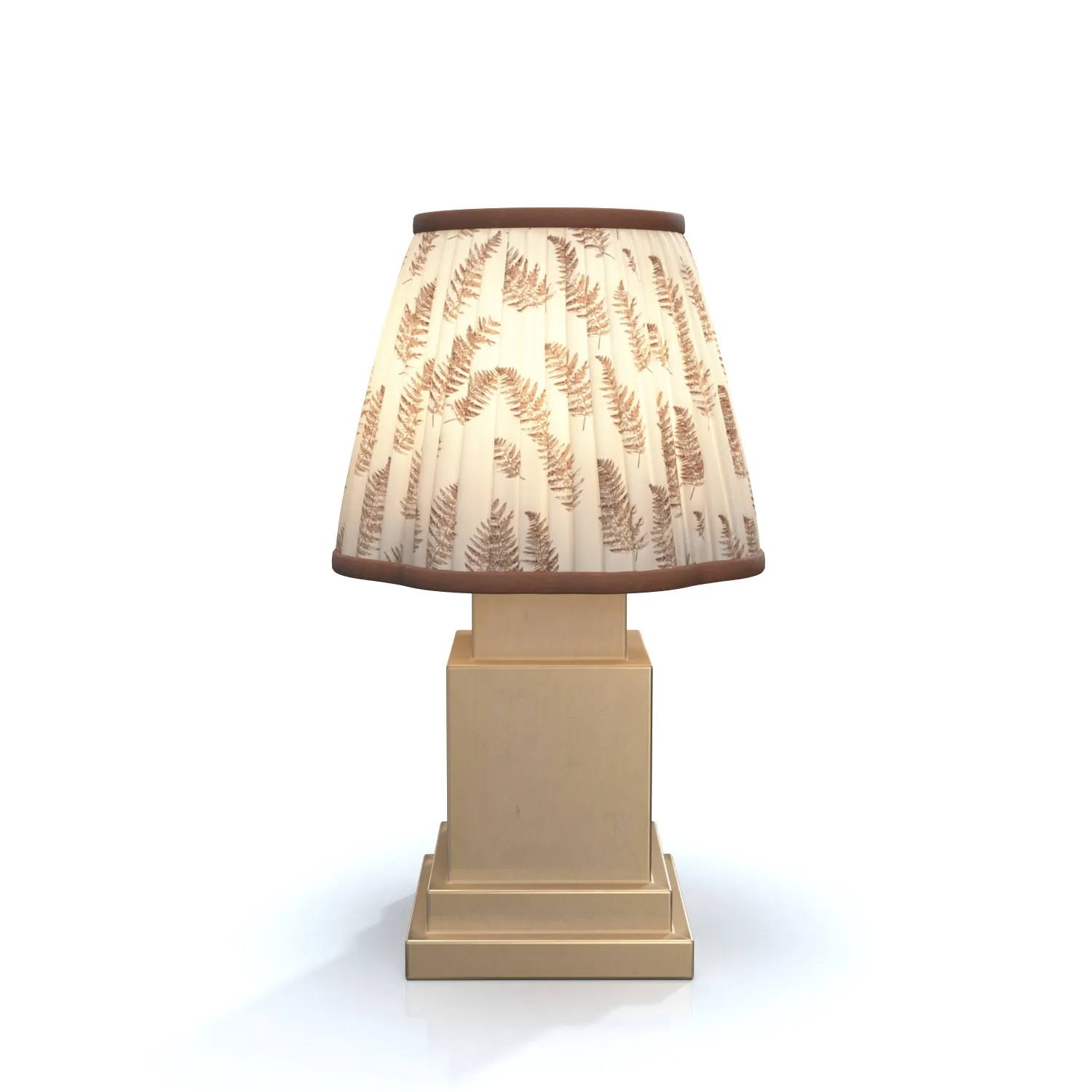 Chocolate Brown Fern Scalloped Table Lamp PBR 3D Model_03